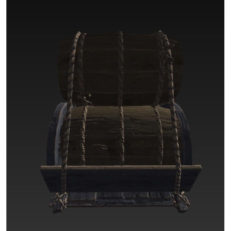 Roman Carriage 3D Model – Low Poly Historical Transport, FBX - View 19