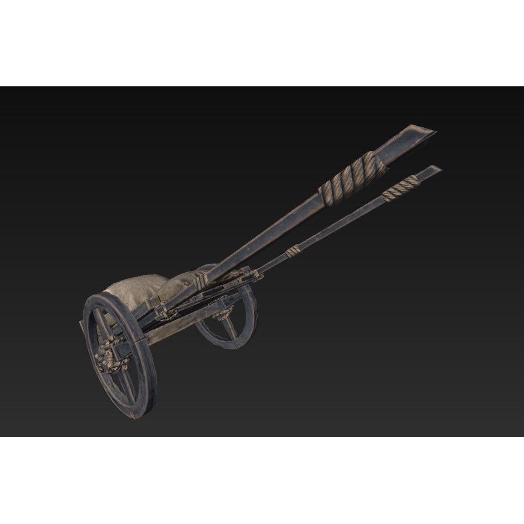 Roman Carriage 3D Model – Low Poly Historical Transport, FBX - View 21