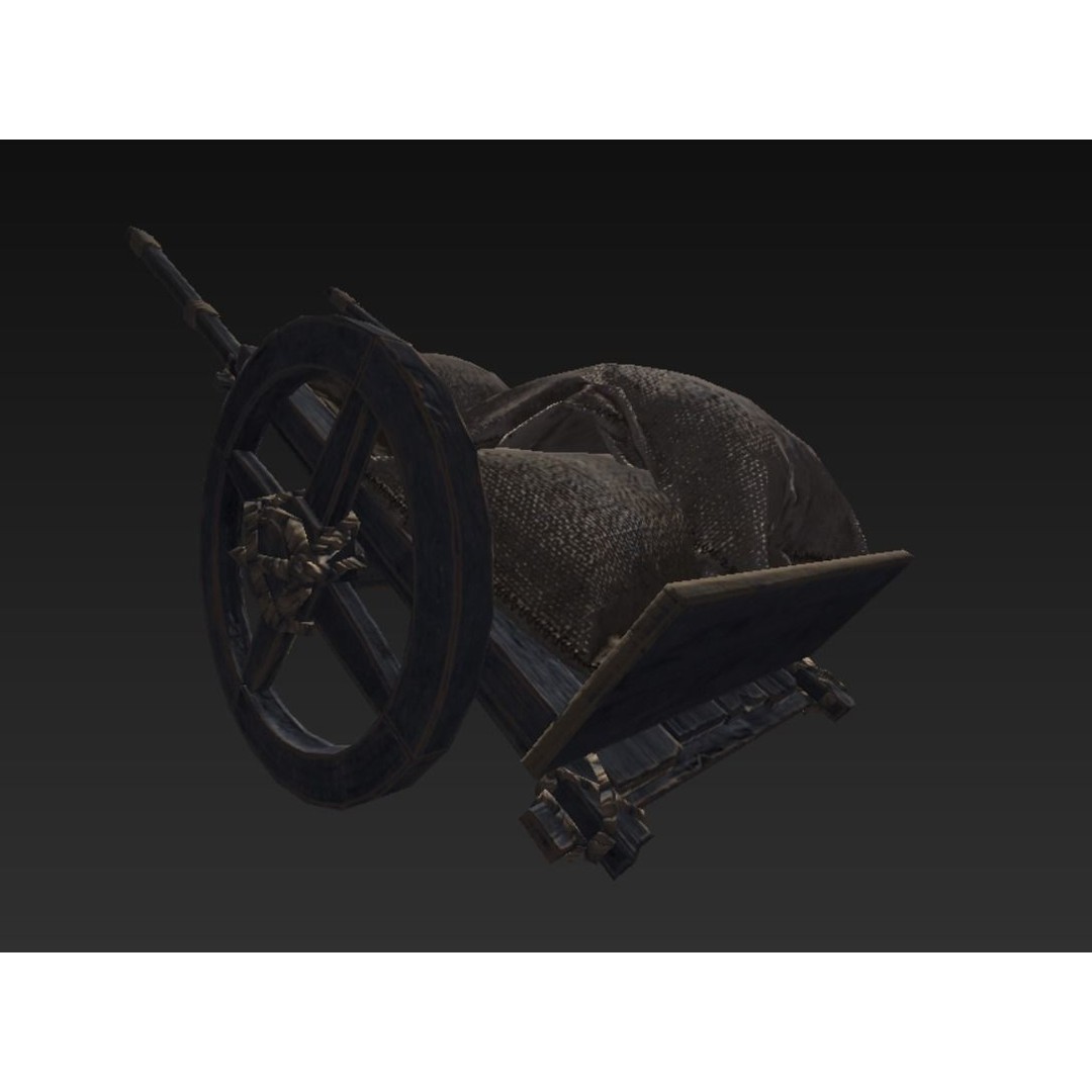 Roman Carriage 3D Model – Low Poly Historical Transport, FBX - View 24