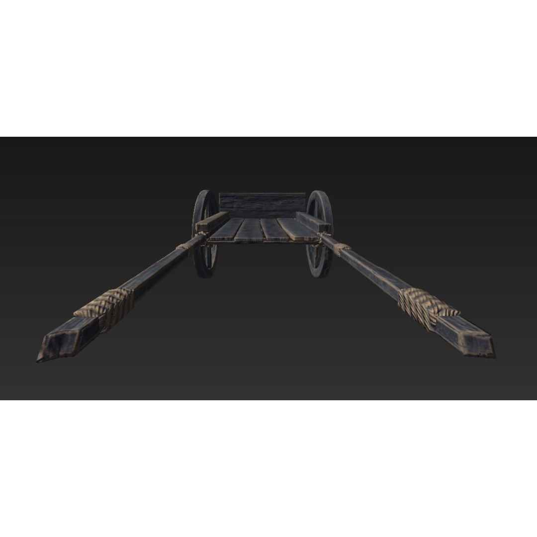 Roman Carriage 3D Model – Low Poly Historical Transport, FBX - View 25