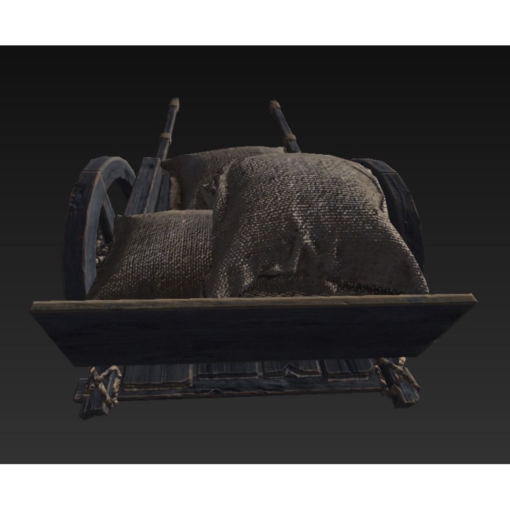 Roman Carriage 3D Model – Low Poly Historical Transport, FBX - View 26