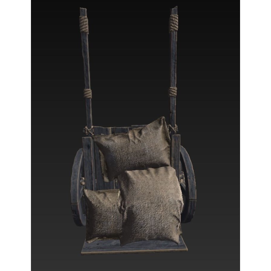 Roman Carriage 3D Model – Low Poly Historical Transport, FBX - View 27