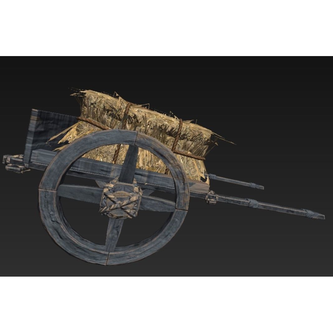 Roman Carriage 3D Model – Low Poly Historical Transport, FBX - View 29