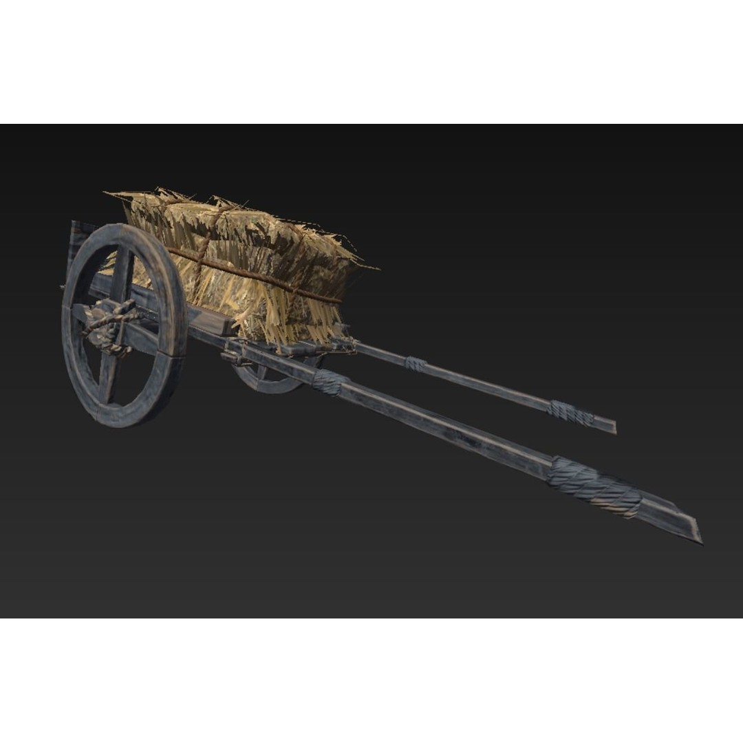 Roman Carriage 3D Model – Low Poly Historical Transport, FBX - View 30