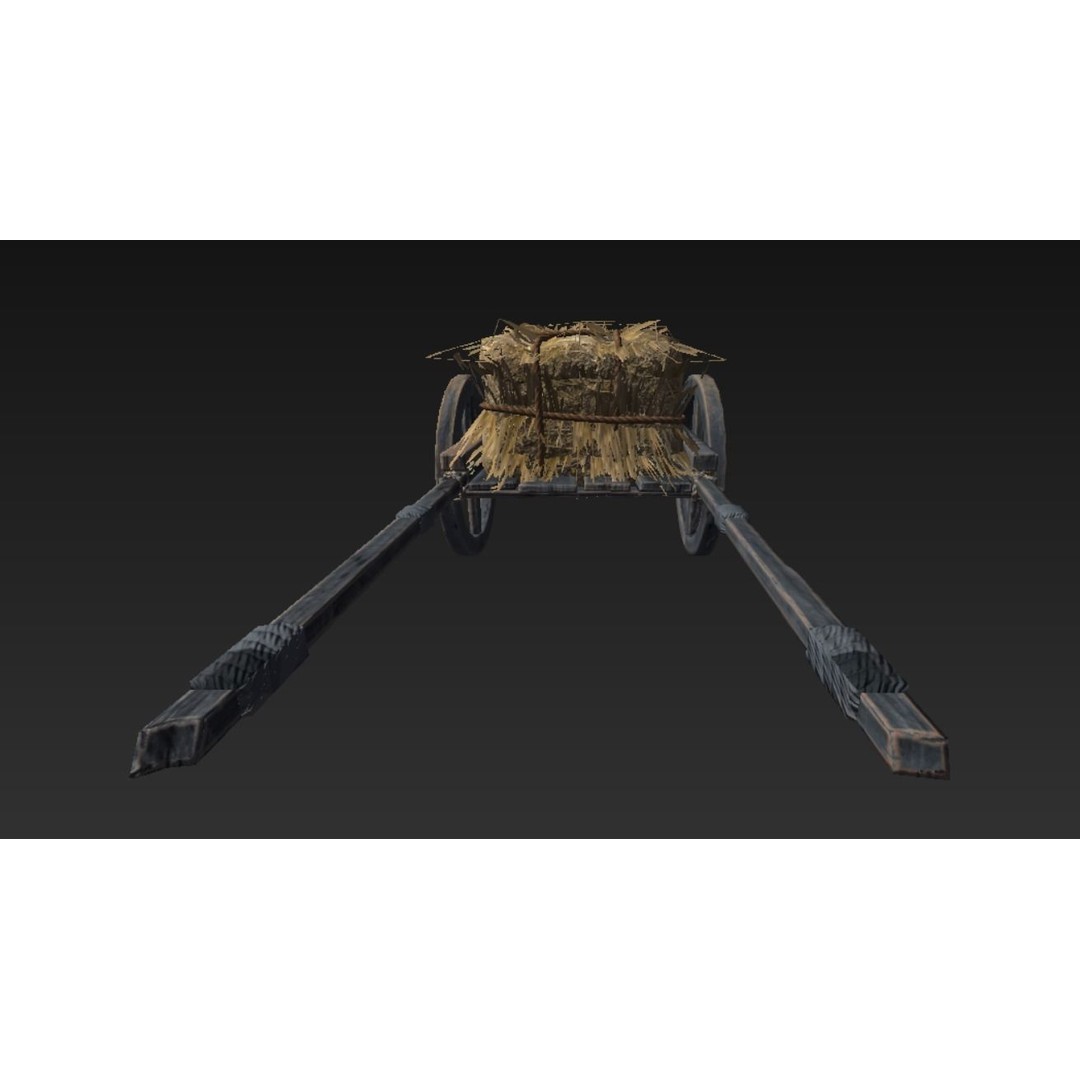 Roman Carriage 3D Model – Low Poly Historical Transport, FBX - View 31