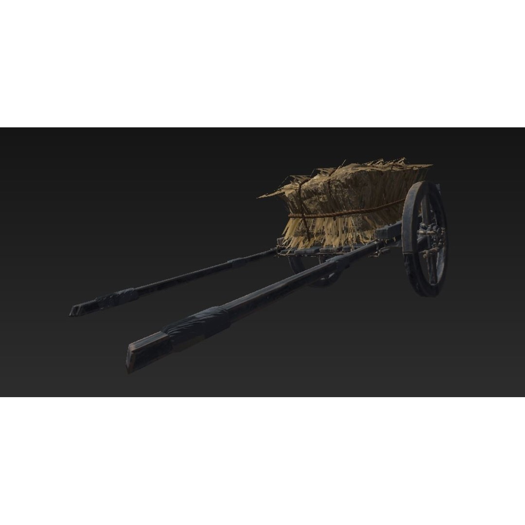 Roman Carriage 3D Model – Low Poly Historical Transport, FBX - View 32