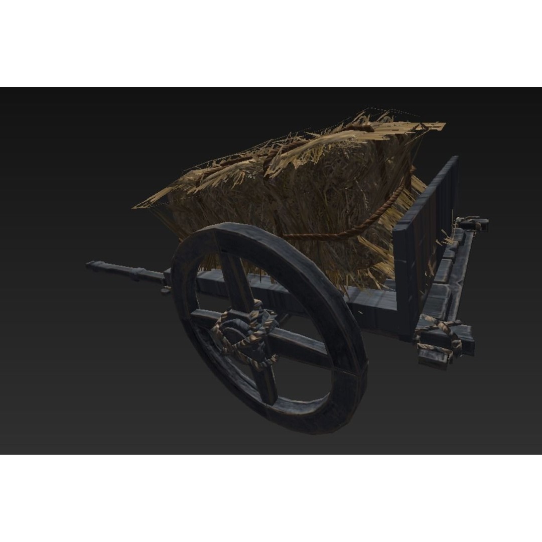 Roman Carriage 3D Model – Low Poly Historical Transport, FBX - View 33