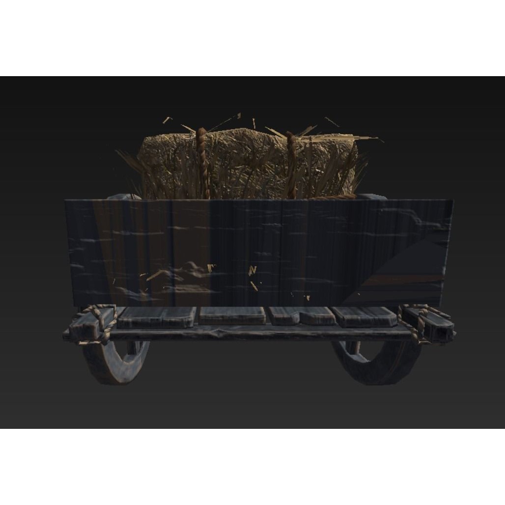 Roman Carriage 3D Model – Low Poly Historical Transport, FBX - View 34