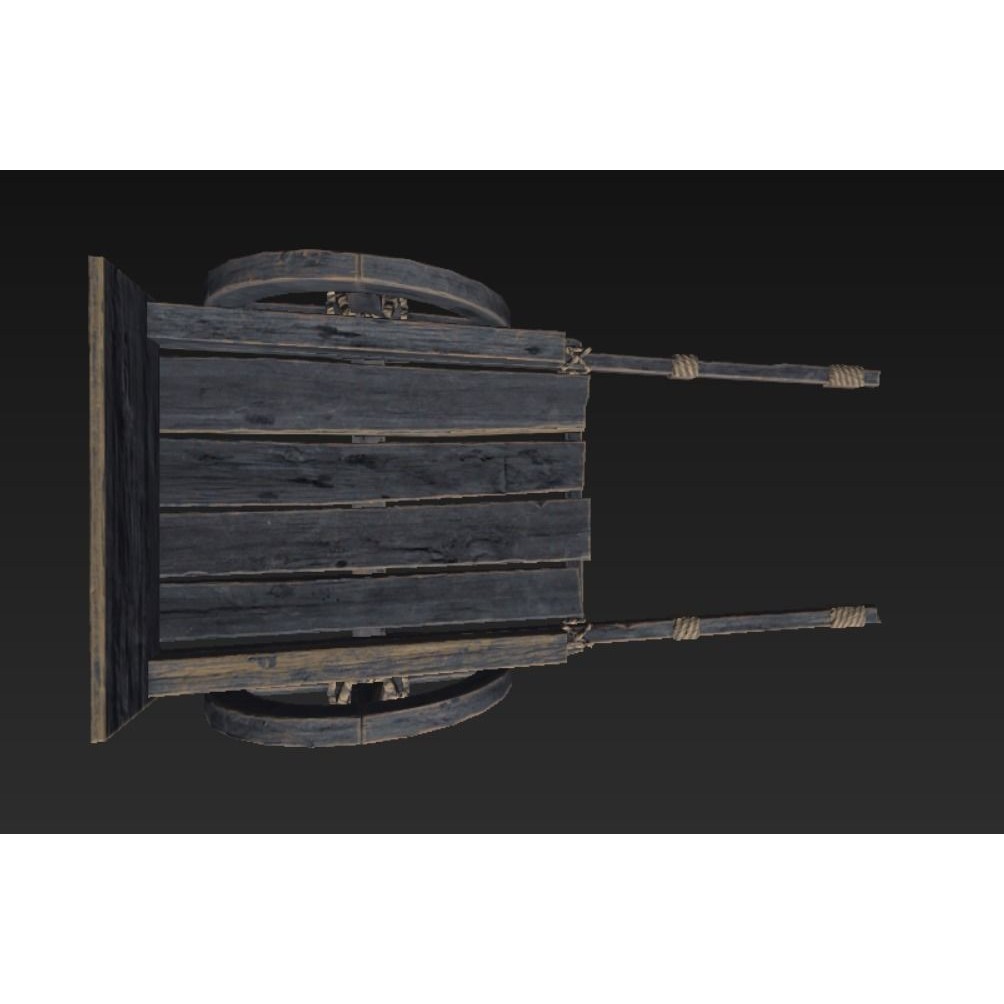 Roman Carriage 3D Model – Low Poly Historical Transport, FBX - View 37