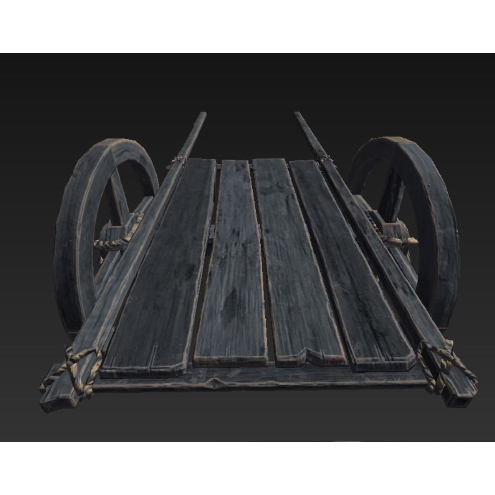 Roman Carriage 3D Model – Low Poly Historical Transport, FBX - View 4