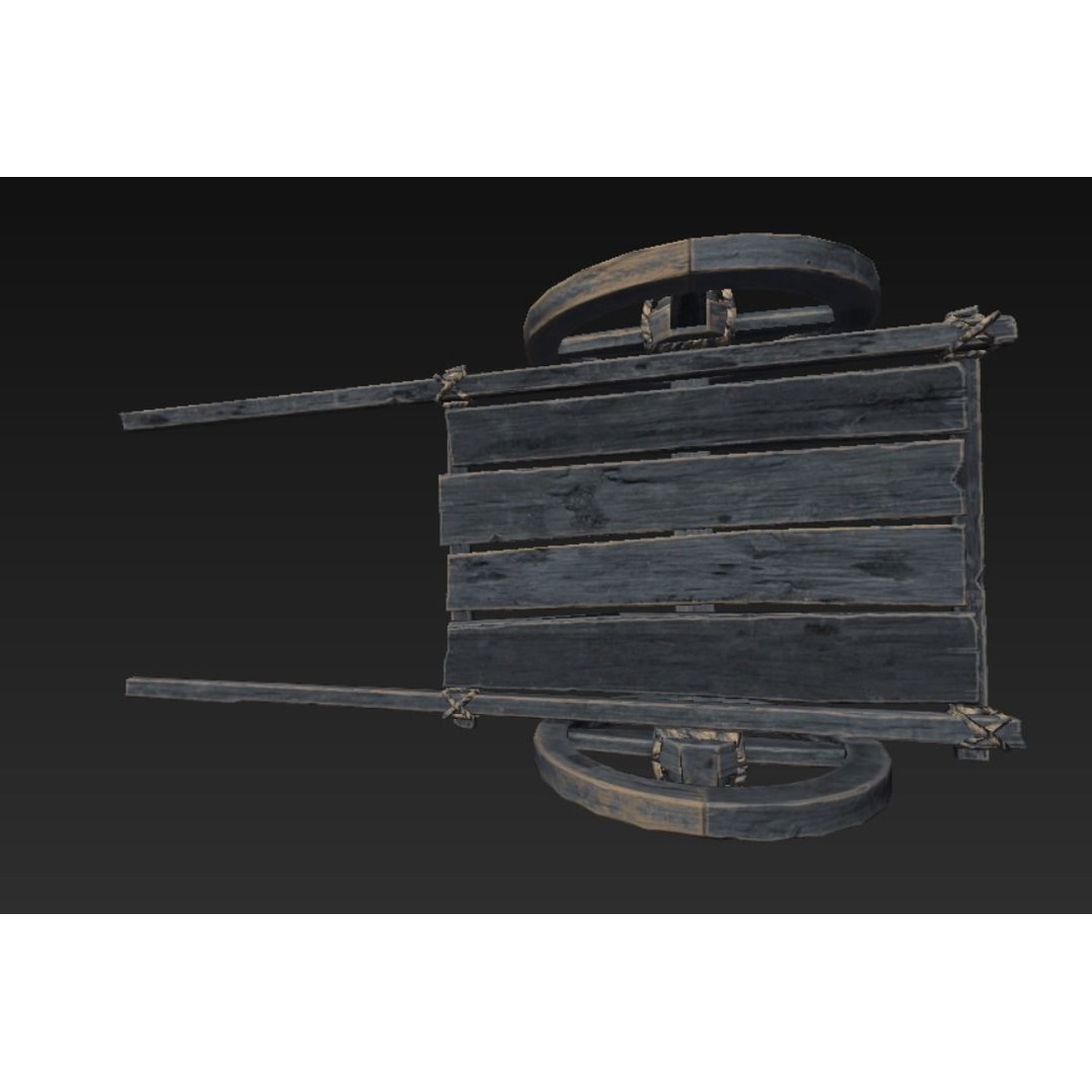 Roman Carriage 3D Model – Low Poly Historical Transport, FBX - View 5