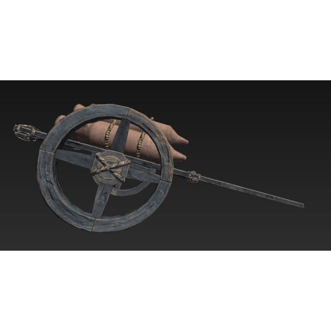 Roman Carriage 3D Model – Low Poly Historical Transport, FBX - View 6