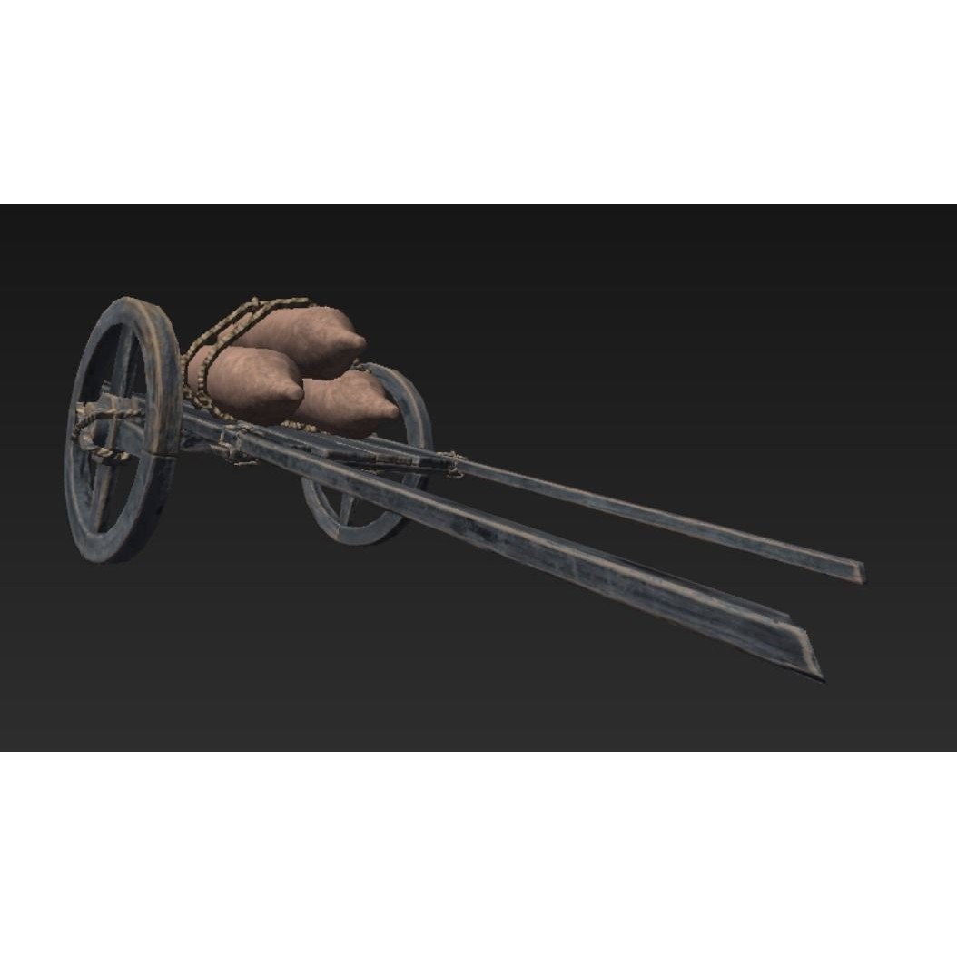 Roman Carriage 3D Model – Low Poly Historical Transport, FBX - View 7