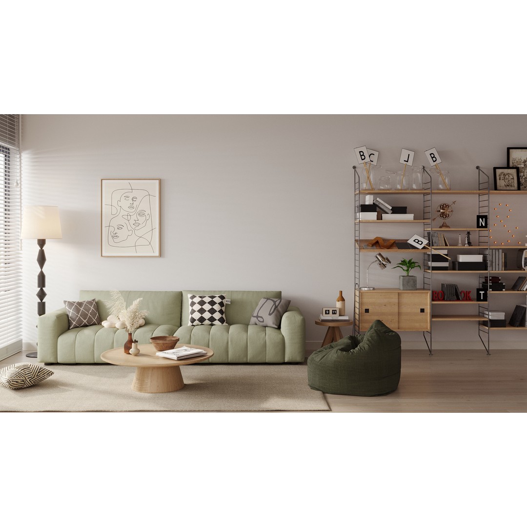 Living Room 3D Model – Modern Apartment Scene, Blender, Corona Ready - View 5