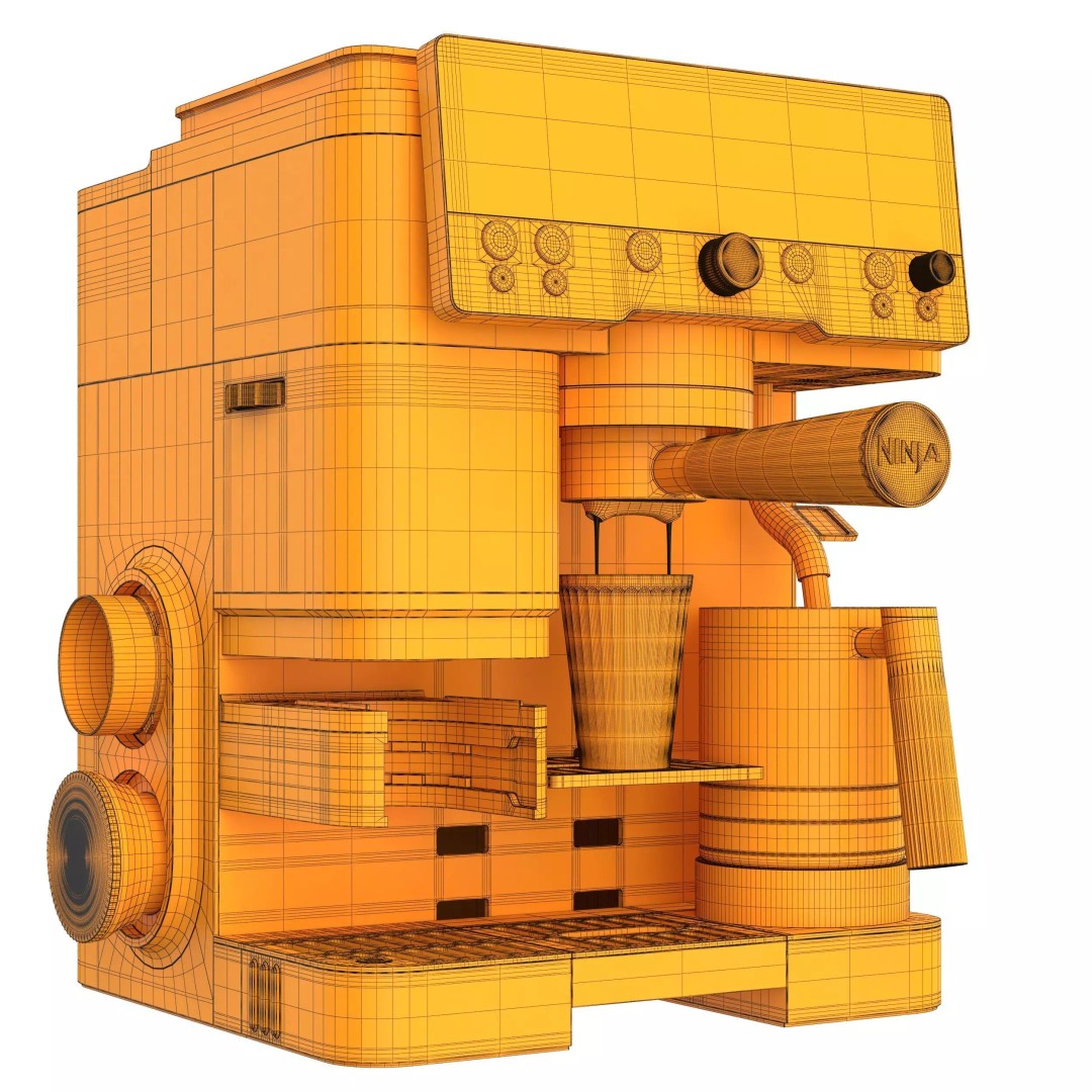 Ninja Espresso Machine 3D Model – Ultra-Detailed Kitchen Asset, OBJ & FBX - View 11