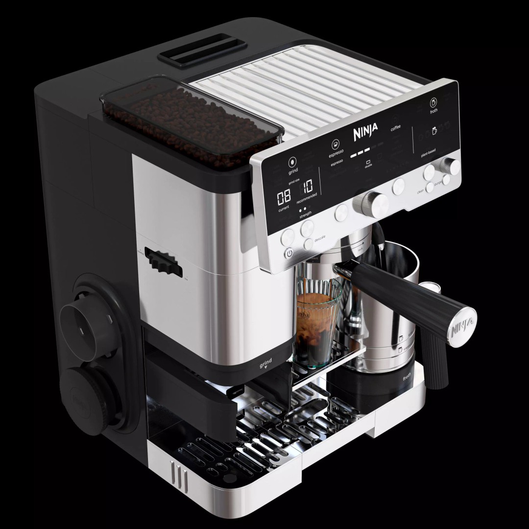 Ninja Espresso Machine 3D Model – Ultra-Detailed Kitchen Asset, OBJ & FBX - View 7