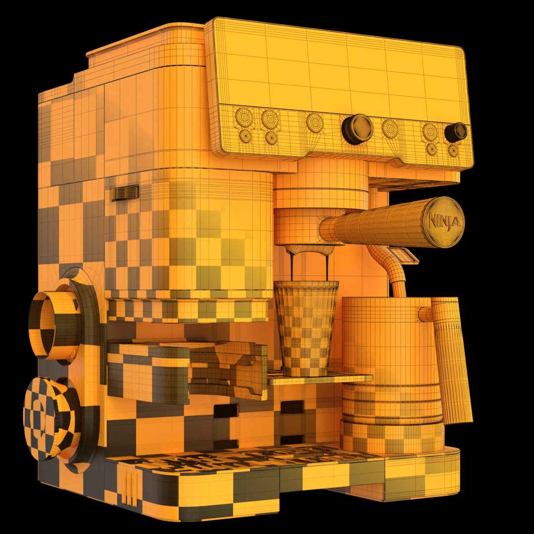 Ninja Espresso Machine 3D Model – Ultra-Detailed Kitchen Asset, OBJ & FBX - View 8