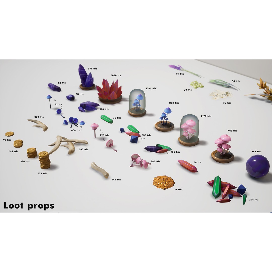 Potion Props 3D Model – Low Poly Fantasy Asset, FBX, PBR Textures - View 14