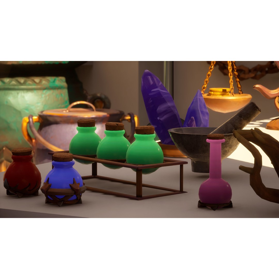 Potion Props 3D Model – Low Poly Fantasy Asset, FBX, PBR Textures - View 23