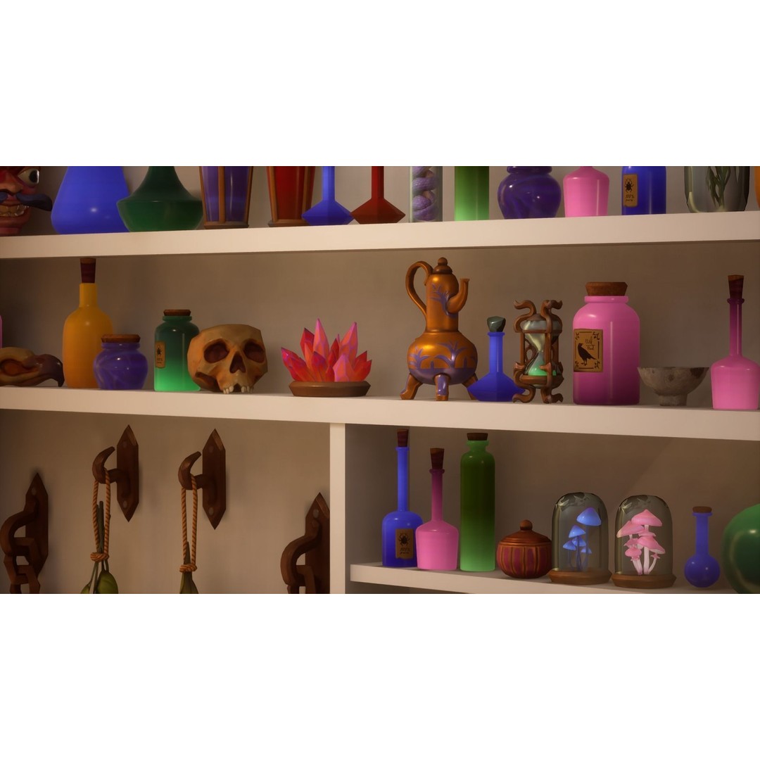 Potion Props 3D Model – Low Poly Fantasy Asset, FBX, PBR Textures - View 24
