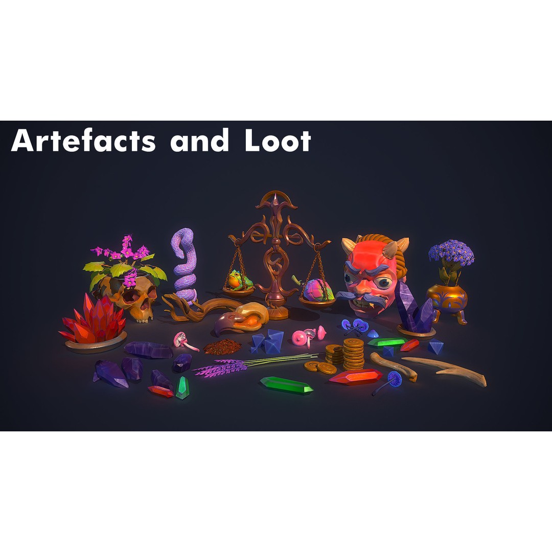 Potion Props 3D Model – Low Poly Fantasy Asset, FBX, PBR Textures - View 4