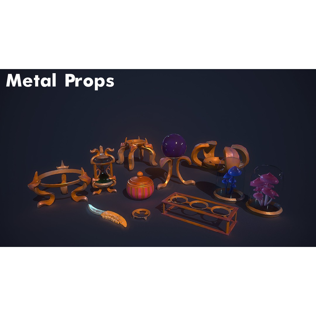 Potion Props 3D Model – Low Poly Fantasy Asset, FBX, PBR Textures - View 7