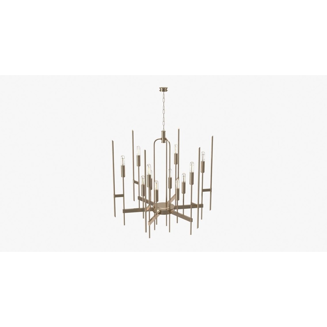 Hudson Valley Bari Chandelier 3D Model – Low Poly Interior Lighting, FBX, OBJ - View 10
