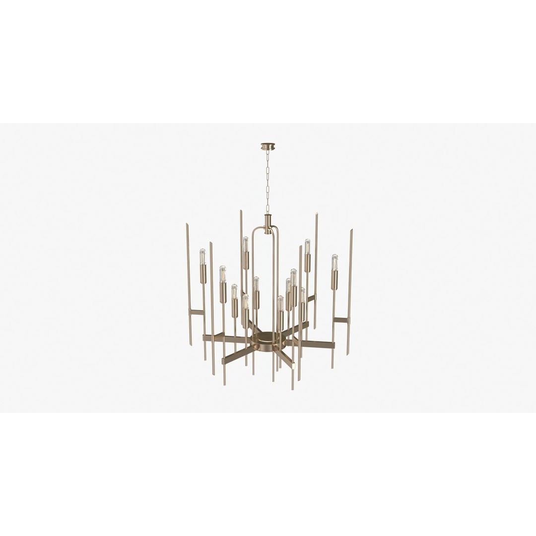 Hudson Valley Bari Chandelier 3D Model – Low Poly Interior Lighting, FBX, OBJ - View 13