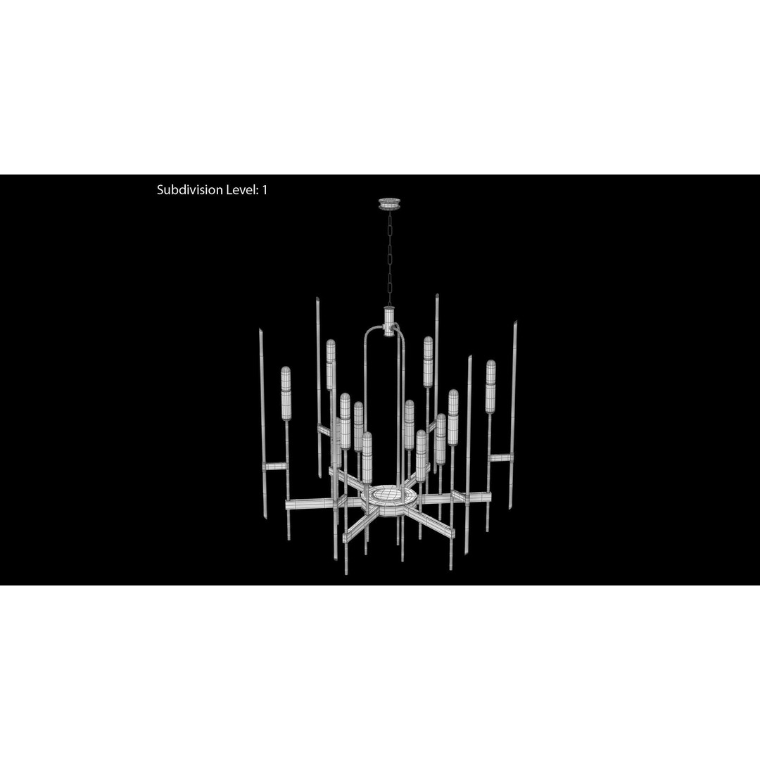 Hudson Valley Bari Chandelier 3D Model – Low Poly Interior Lighting, FBX, OBJ - View 20