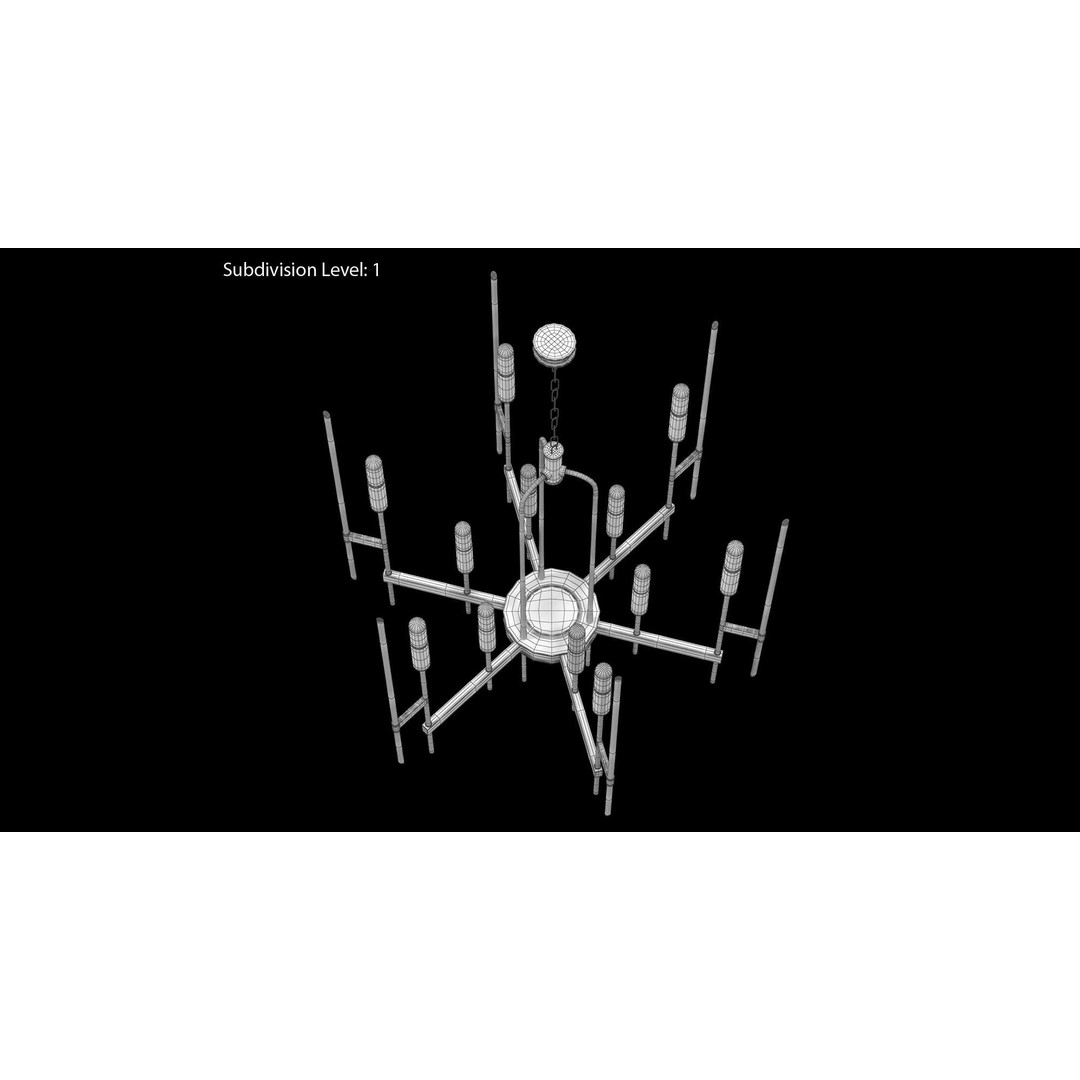 Hudson Valley Bari Chandelier 3D Model – Low Poly Interior Lighting, FBX, OBJ - View 24