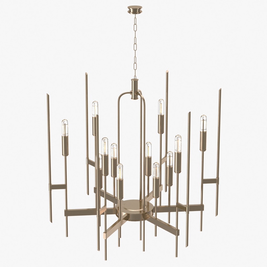 Hudson Valley Bari Chandelier 3D Model – Low Poly Interior Lighting, FBX, OBJ - View 29