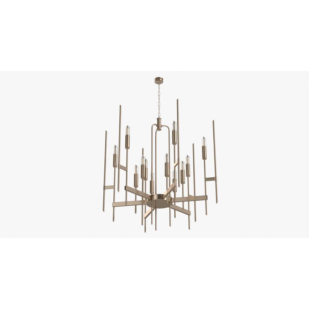 Hudson Valley Bari Chandelier 3D Model – Low Poly Interior Lighting, FBX, OBJ - View 4