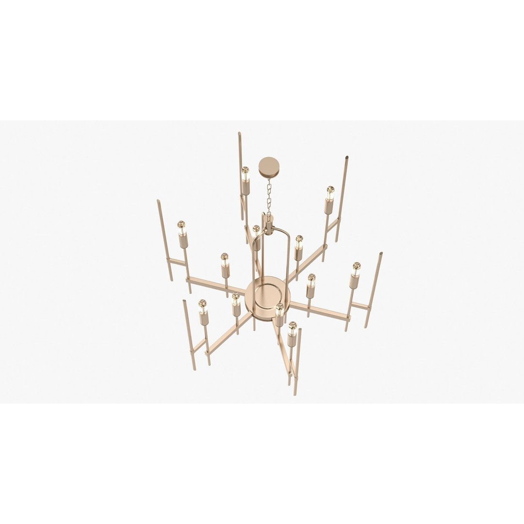 Hudson Valley Bari Chandelier 3D Model – Low Poly Interior Lighting, FBX, OBJ - View 5