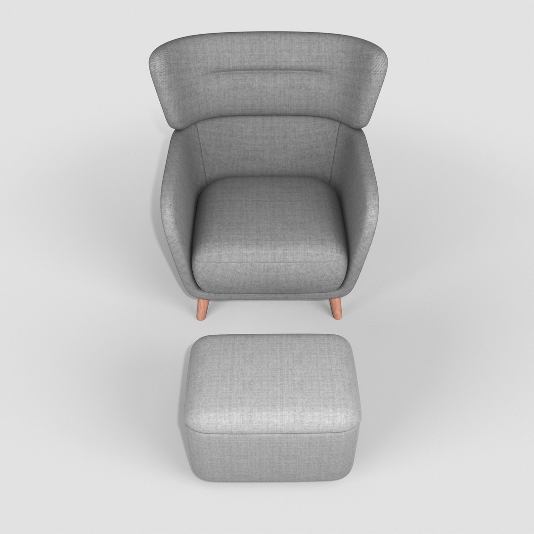 Oskarshamn Lounge Chair 3D Model – Low Poly Game-Ready Asset, FBX - View 6