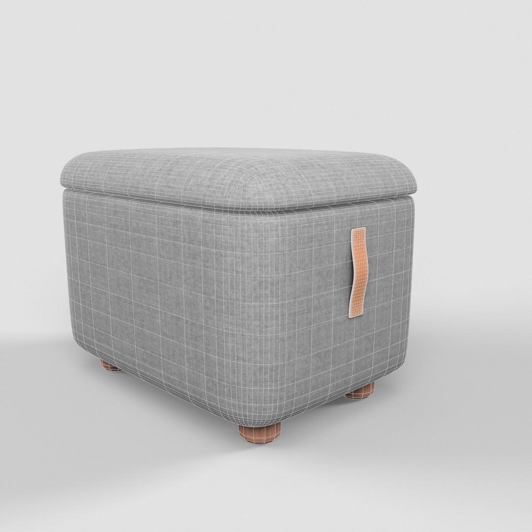 Oskarshamn Lounge Chair 3D Model – Low Poly Game-Ready Asset, FBX - View 9