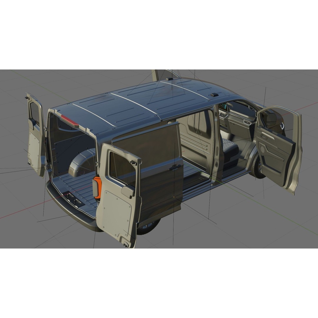 Volkswagen Transporter T7 Panel Van 3D Model – Detailed Interior, FBX & OBJ - View 28