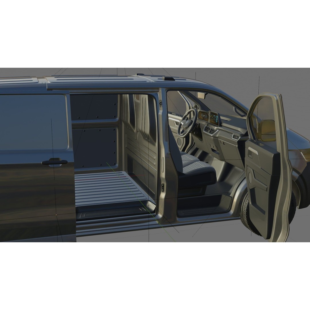 Volkswagen Transporter T7 Panel Van 3D Model – Detailed Interior, FBX & OBJ - View 29