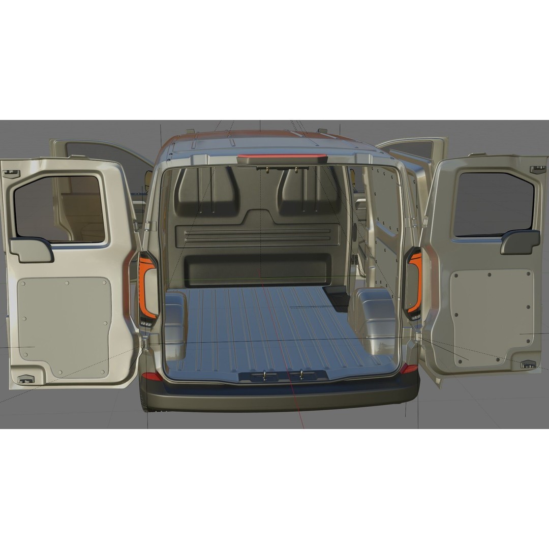 Volkswagen Transporter T7 Panel Van 3D Model – Detailed Interior, FBX & OBJ - View 30