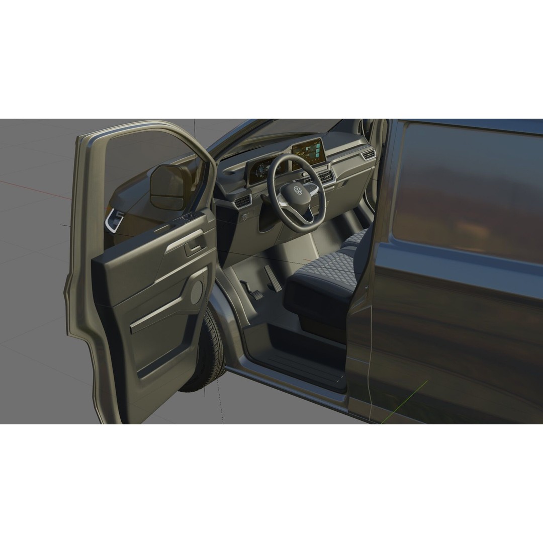 Volkswagen Transporter T7 Panel Van 3D Model – Detailed Interior, FBX & OBJ - View 32