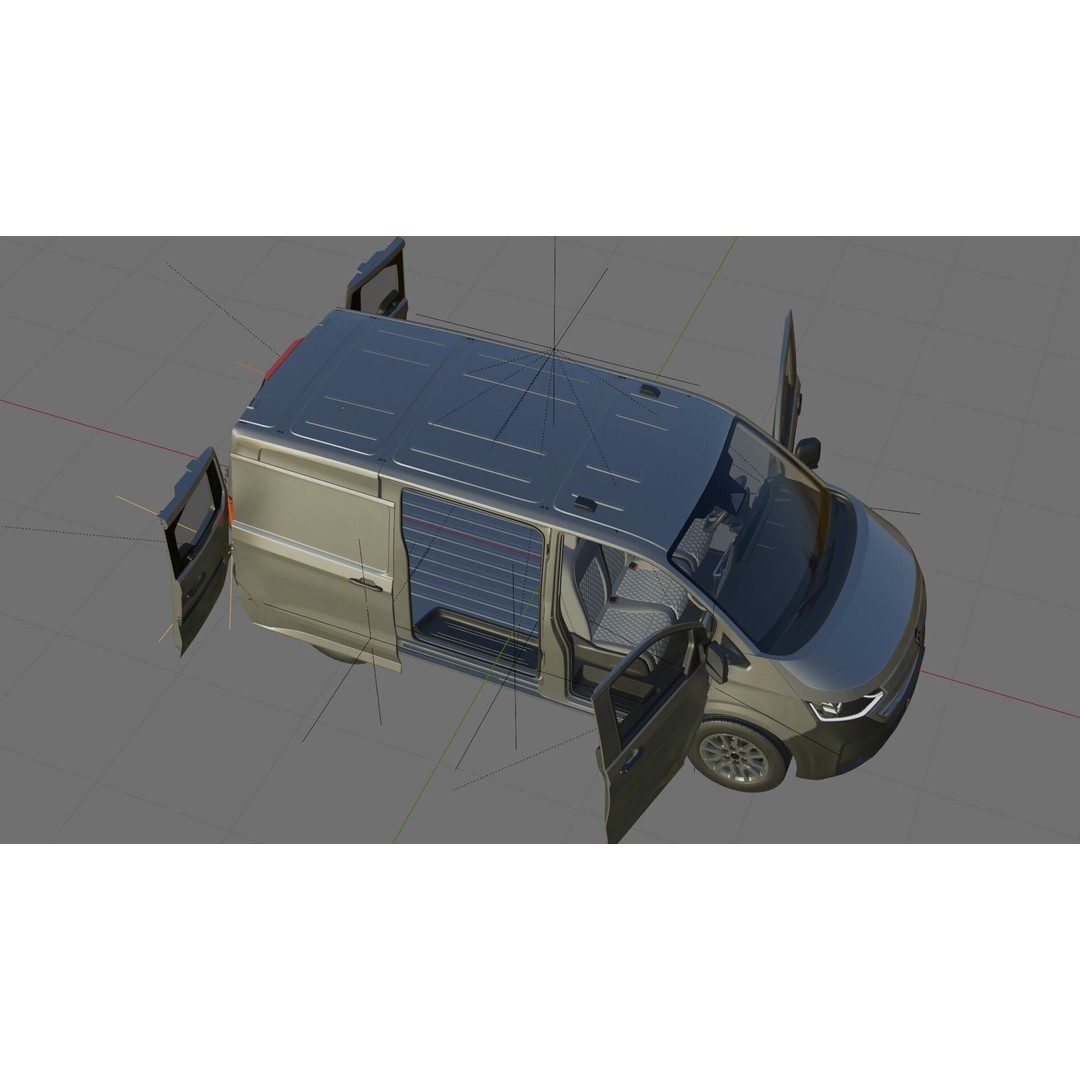 Volkswagen Transporter T7 Panel Van 3D Model – Detailed Interior, FBX & OBJ - View 33