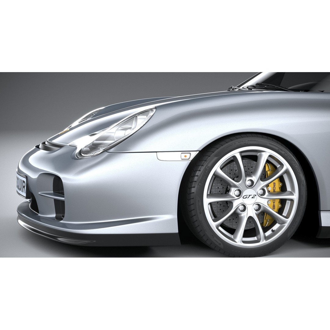 Porsche 911 GT2 996 2003 3D Model – High Poly Sport Car, FBX, OBJ - View 5