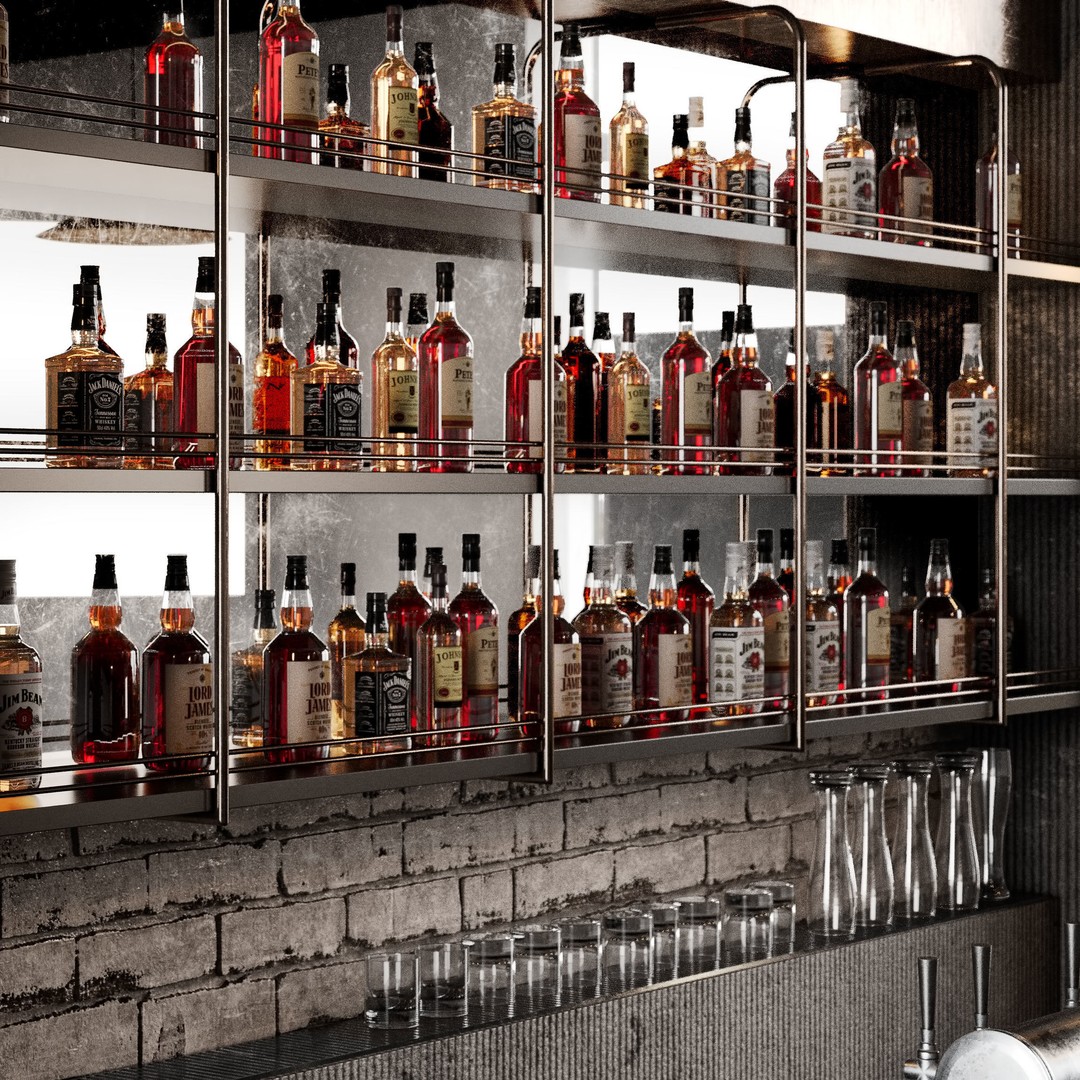 Loft Bar Counter 3D Model – Stylish Interior Furniture, PBR Textures - View 8