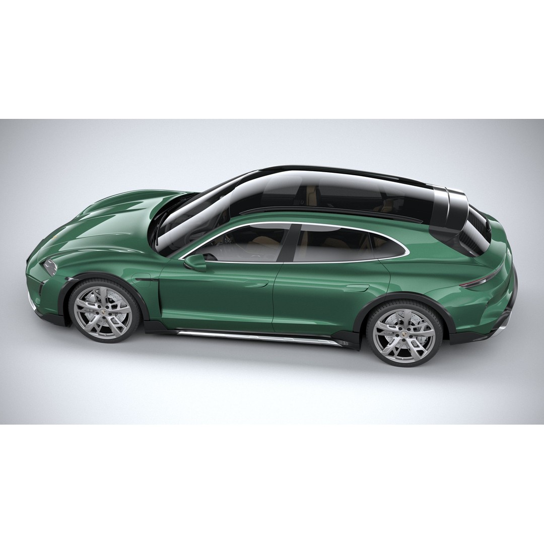 Porsche Taycan Turbo Cross Turismo 2025 3D Model – High Poly Game Asset, FBX, OBJ - View 11