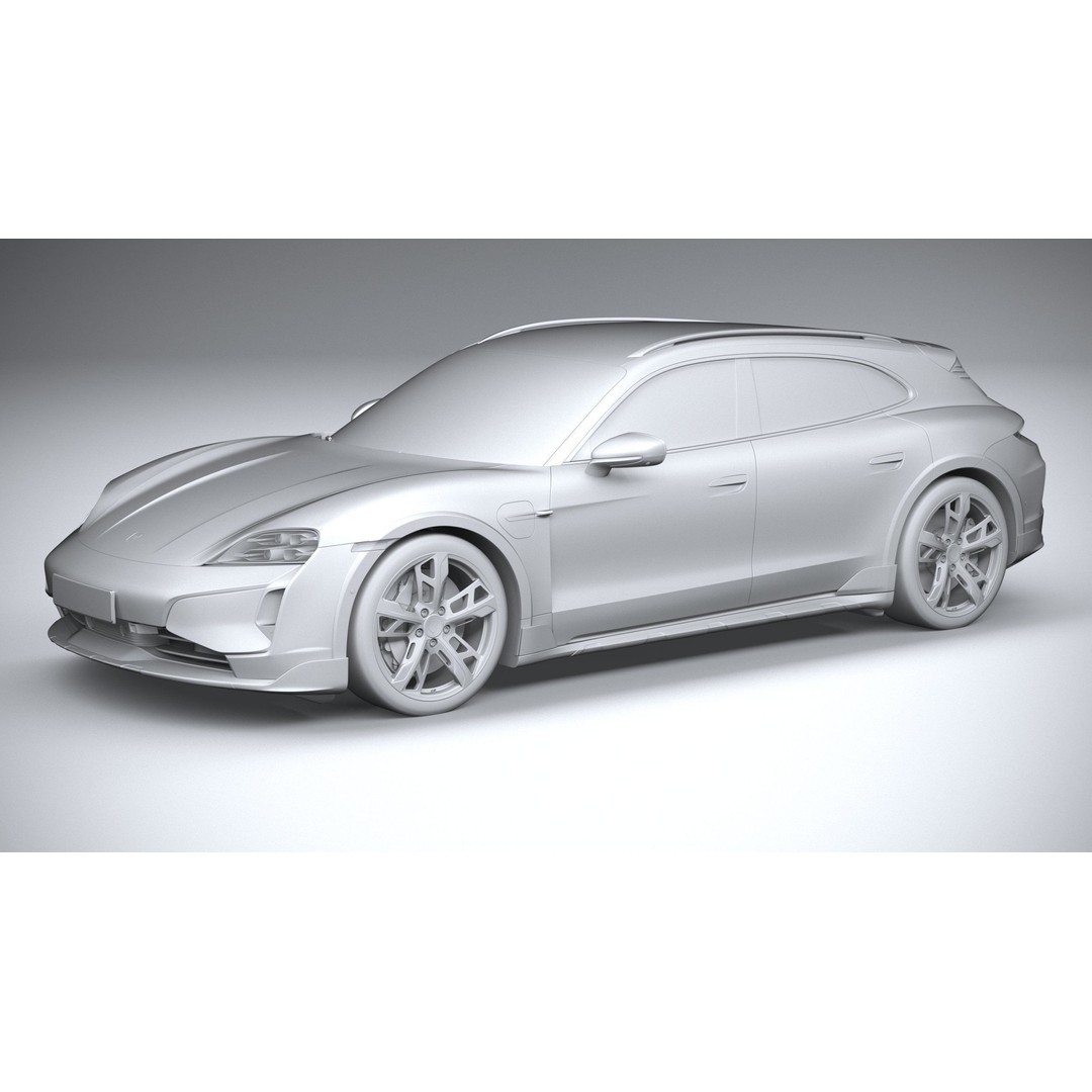 Porsche Taycan Turbo Cross Turismo 2025 3D Model – High Poly Game Asset, FBX, OBJ - View 21