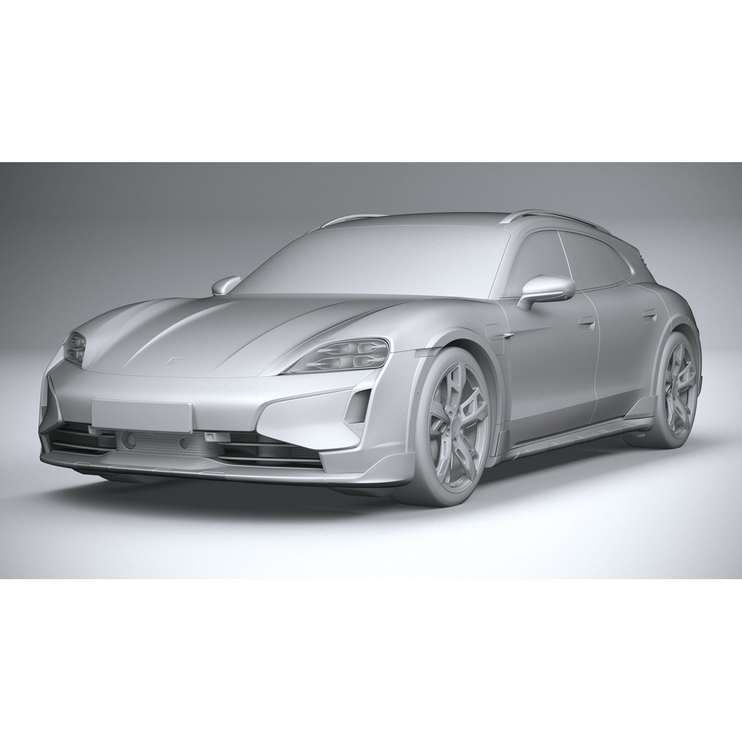 Porsche Taycan Turbo Cross Turismo 2025 3D Model – High Poly Game Asset, FBX, OBJ - View 22
