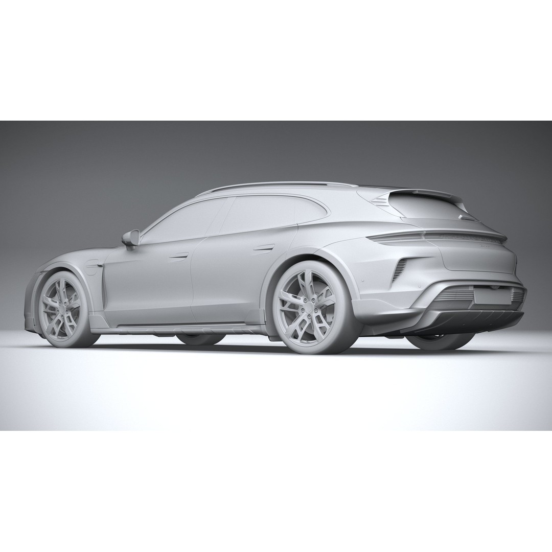 Porsche Taycan Turbo Cross Turismo 2025 3D Model – High Poly Game Asset, FBX, OBJ - View 23