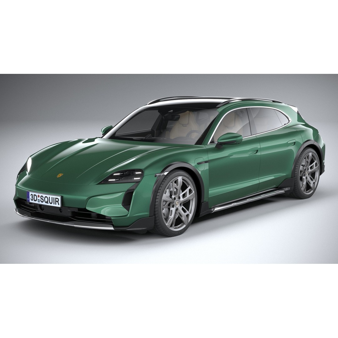 Porsche Taycan Turbo Cross Turismo 2025 3D Model – High Poly Game Asset, FBX, OBJ - View 3