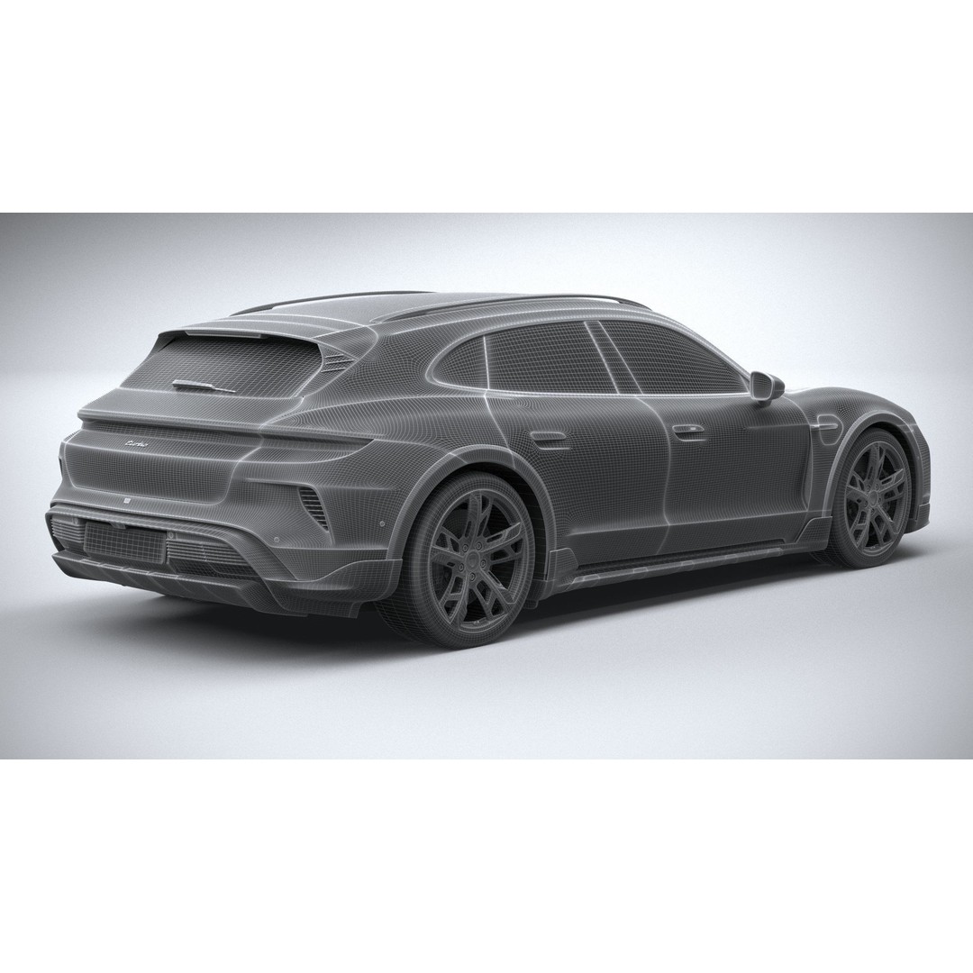 Porsche Taycan Turbo Cross Turismo 2025 3D Model – High Poly Game Asset, FBX, OBJ - View 33