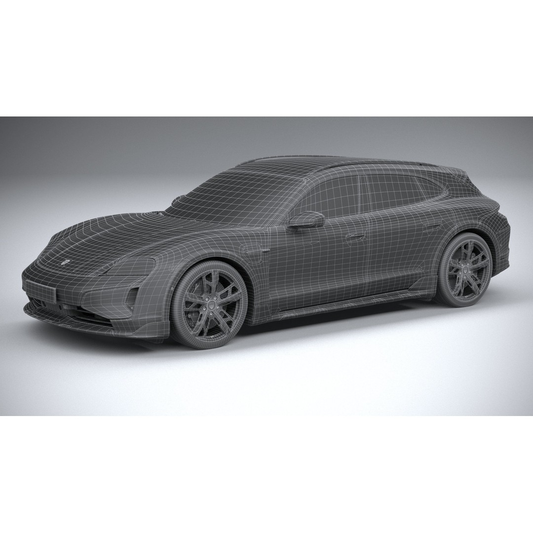 Porsche Taycan Turbo Cross Turismo 2025 3D Model – High Poly Game Asset, FBX, OBJ - View 34
