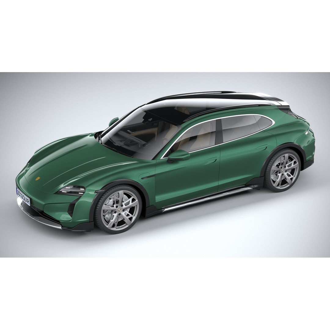 Porsche Taycan Turbo Cross Turismo 2025 3D Model – High Poly Game Asset, FBX, OBJ - View 9
